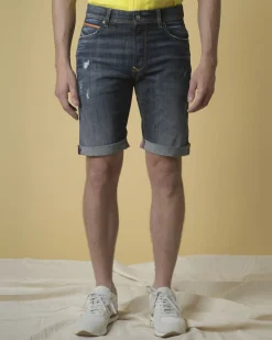 La Piscine Paris Short jean effet vieilli 3D*Homme Shorts