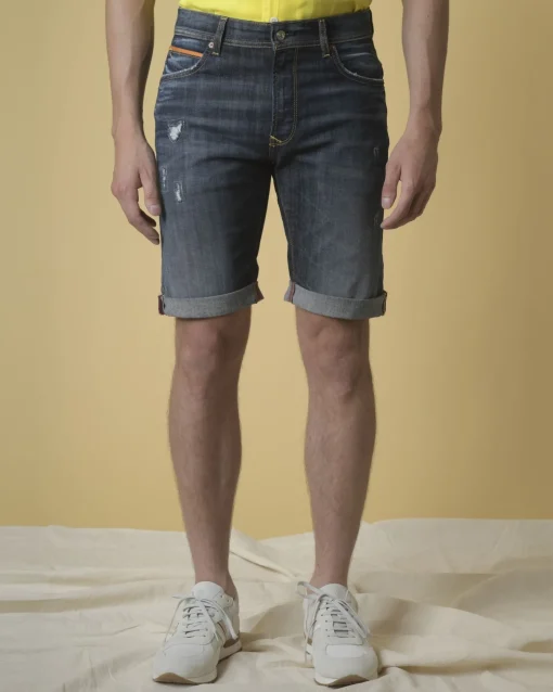 La Piscine Paris Short jean effet vieilli 3D*Homme Shorts