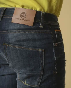 La Piscine Paris Short jean effet vieilli 3D*Homme Shorts
