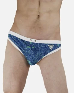 La Piscine Paris Slip de bain à imprimé floral vert Guess*Homme Maillots De Bain