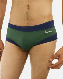 La Piscine Paris Slip de bain vert à biais Dsquared*Homme Maillots De Bain