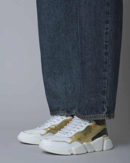 La Piscine Paris Sneakers dorés et s à semelle Serafini*Femme Chaussures