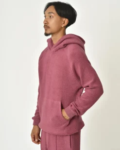 La Piscine Paris Sweat à capuche en laine mélangée framboise Erevan*Homme Sweats|Sportwear