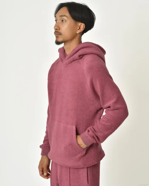 La Piscine Paris Sweat à capuche en laine mélangée framboise Erevan*Homme Sweats|Sportwear