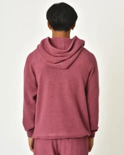 La Piscine Paris Sweat à capuche en laine mélangée framboise Erevan*Homme Sweats|Sportwear