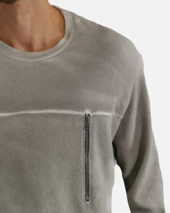 La Piscine Paris Sweat à poche zippée fantaisie effet délavé Lost & Found*Homme Sweats