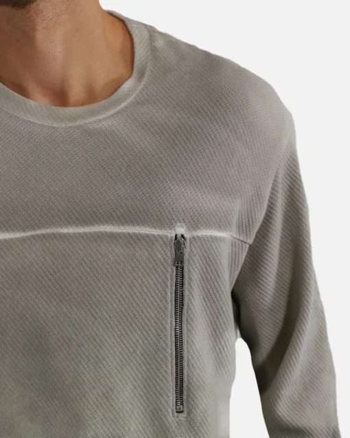 La Piscine Paris Sweat à poche zippée fantaisie effet délavé Lost & Found*Homme Sweats