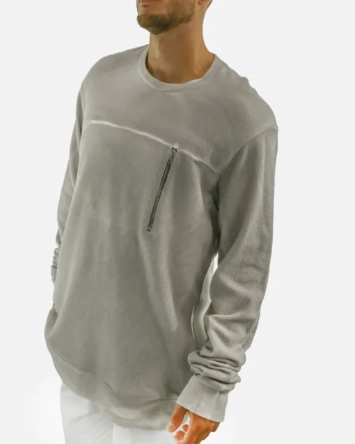La Piscine Paris Sweat à poche zippée fantaisie effet délavé Lost & Found*Homme Sweats