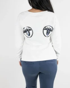 La Piscine Paris Sweat à broderies perlées poitrine gauche fantaisies SVNTY*Femme Sweats