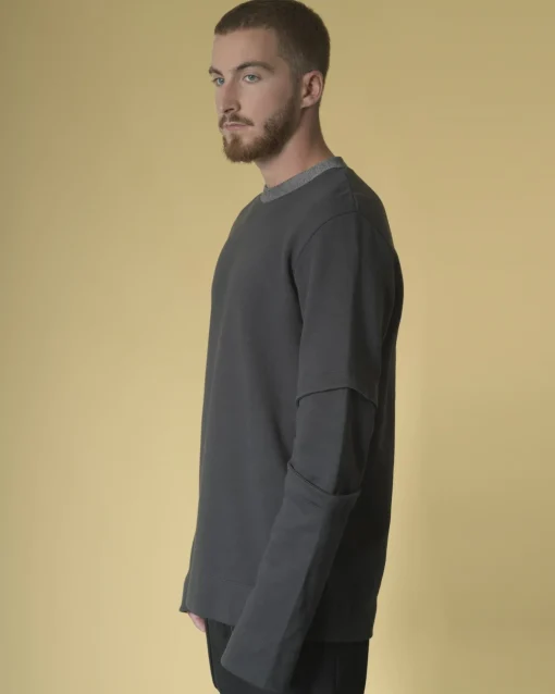 La Piscine Paris Sweat en coton à empiècement Lost & Found*Homme Sportwear