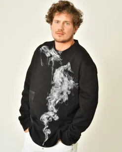 La Piscine Paris Sweat en coton imprimé abstrait Lost Found*Homme Sweats
