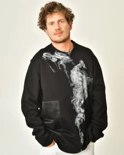 La Piscine Paris Sweat en coton imprimé abstrait Lost Found*Homme Sweats