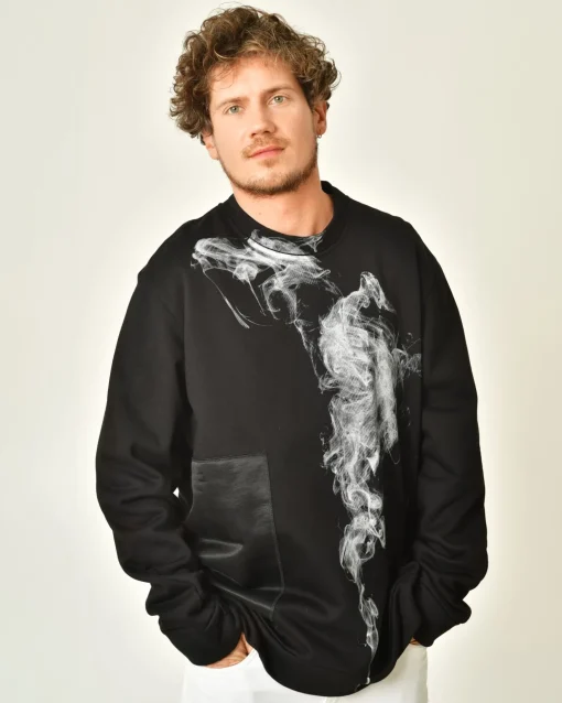 La Piscine Paris Sweat en coton imprimé abstrait Lost Found*Homme Sweats