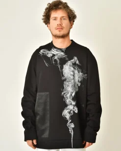 La Piscine Paris Sweat en coton imprimé abstrait Lost Found*Homme Sweats