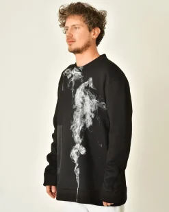 La Piscine Paris Sweat en coton imprimé abstrait Lost Found*Homme Sweats