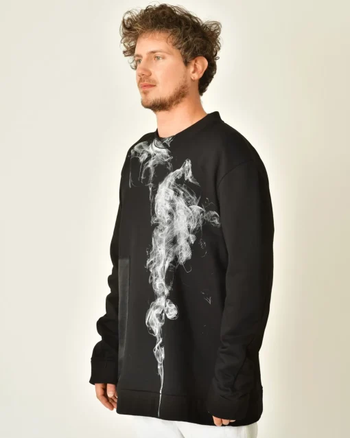 La Piscine Paris Sweat en coton imprimé abstrait Lost Found*Homme Sweats