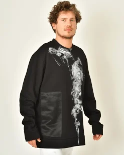 La Piscine Paris Sweat en coton imprimé abstrait Lost Found*Homme Sweats