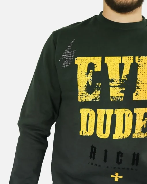 La Piscine Paris Sweat en coton à flocage jaune John Richmond*Homme Sweats