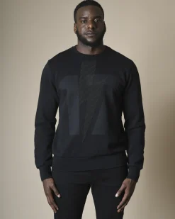 La Piscine Paris Sweat en coton à éclairs cloutés Hydrogen*Homme Sweats