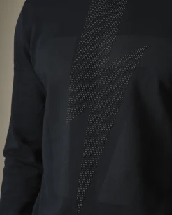 La Piscine Paris Sweat en coton à éclairs cloutés Hydrogen*Homme Sweats