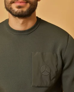 La Piscine Paris Sweat en maille stretch kaki People Of Shibuya*Homme Sweats