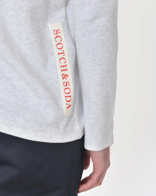 La Piscine Paris Sweat gris avec bannière logo rouge Scotch & Soda*Homme Sweats