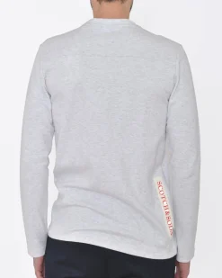 La Piscine Paris Sweat gris avec bannière logo rouge Scotch & Soda*Homme Sweats