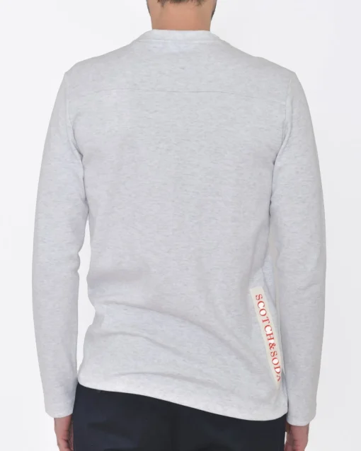 La Piscine Paris Sweat gris avec bannière logo rouge Scotch & Soda*Homme Sweats