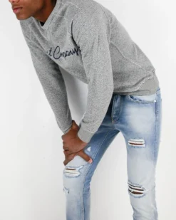 La Piscine Paris Sweat chiné à logo brodé Best Company*Homme Sweats
