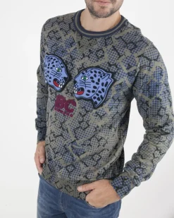La Piscine Paris Sweat taupe à tête de panthère Best Company*Homme Sweats