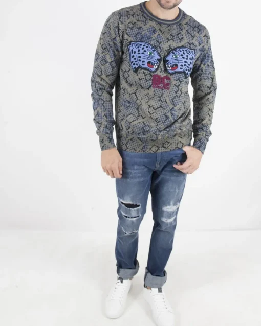 La Piscine Paris Sweat taupe à tête de panthère Best Company*Homme Sweats