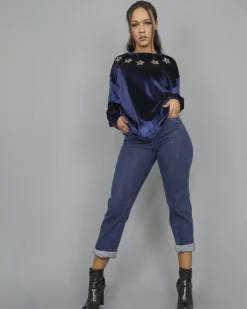 La Piscine Paris Sweat-shirt en velours orné d'étoiles à sequins L'Edition*Femme Sweats