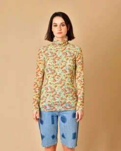 La Piscine Paris Top à col montant à imprimé fleuri Ganni*Femme Tops