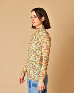 La Piscine Paris Top à col montant à imprimé fleuri Ganni*Femme Tops