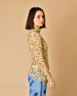 La Piscine Paris Top à col montant à imprimé fleuri Ganni*Femme Tops