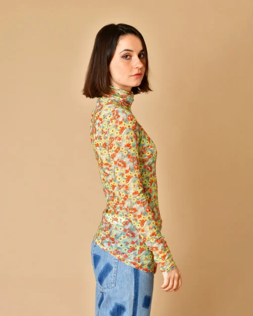 La Piscine Paris Top à col montant à imprimé fleuri Ganni*Femme Tops