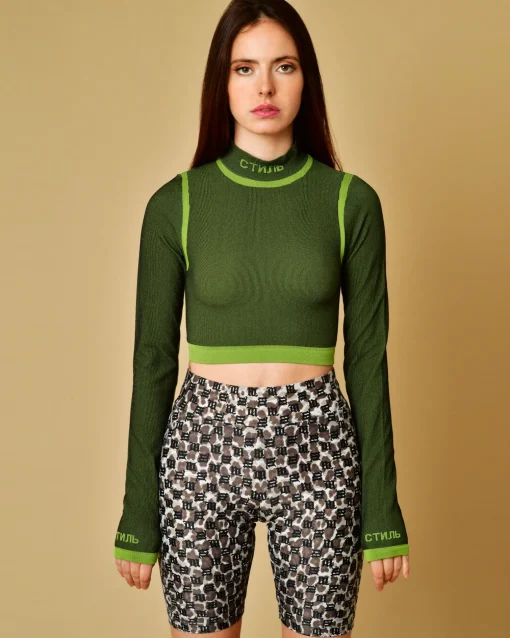 La Piscine Paris Top à col montant à rayures Heron Preston*Femme Tops|Sportwear
