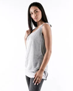 La Piscine Paris Top 2 en 1 effet cotte de maille argenté Jijil*Femme Tops
