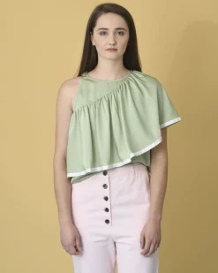 La Piscine Paris Top asymétrique à volant Maison Père*Femme Tops