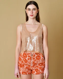 La Piscine Paris Top en tulle à sequins Tela*Femme Tops