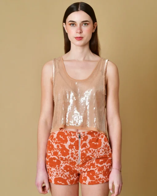 La Piscine Paris Top en tulle à sequins Tela*Femme Tops