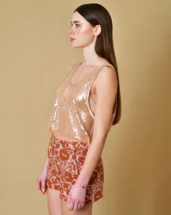 La Piscine Paris Top en tulle à sequins Tela*Femme Tops