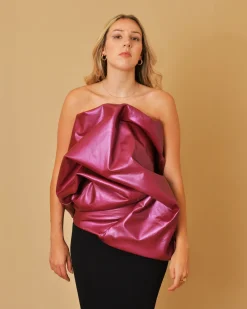 La Piscine Paris Top bustier drapé en coton mélangé Rick Owens*Femme Robes