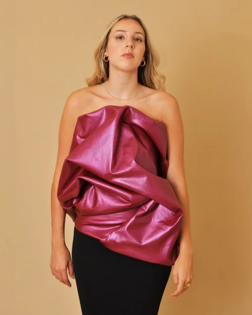 La Piscine Paris Top bustier drapé en coton mélangé Rick Owens*Femme Robes
