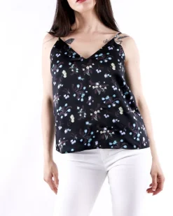 La Piscine Paris Top caraco en satin fleuris Isabelle Blanche*Femme Tops