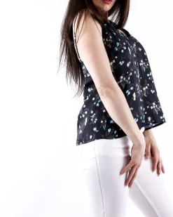 La Piscine Paris Top caraco en satin fleuris Isabelle Blanche*Femme Tops