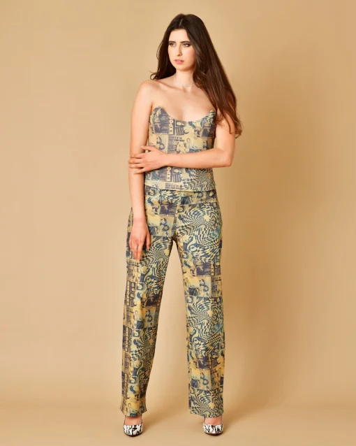 La Piscine Paris Top corset à imprimé graphique Miaou*Femme Tops