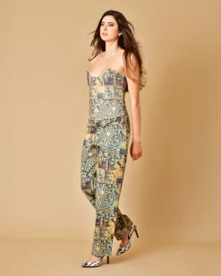 La Piscine Paris Top corset à imprimé graphique Miaou*Femme Tops