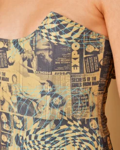 La Piscine Paris Top corset à imprimé graphique Miaou*Femme Tops
