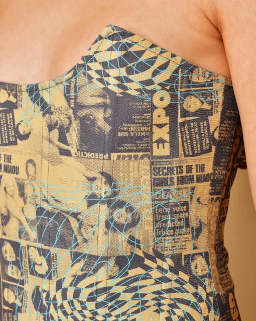 La Piscine Paris Top corset à imprimé graphique Miaou*Femme Tops